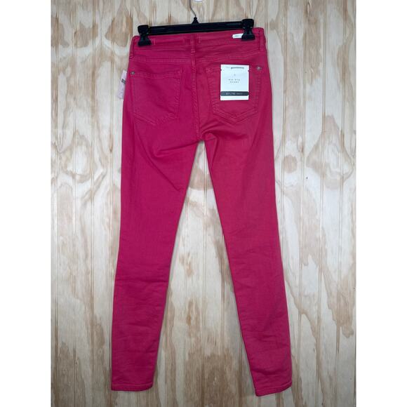 Anthropologie Pilcro Mid Rise Skinny Jeans Size 25 NWT Reddish Pink Denim Jeans - Picture 3 of 8